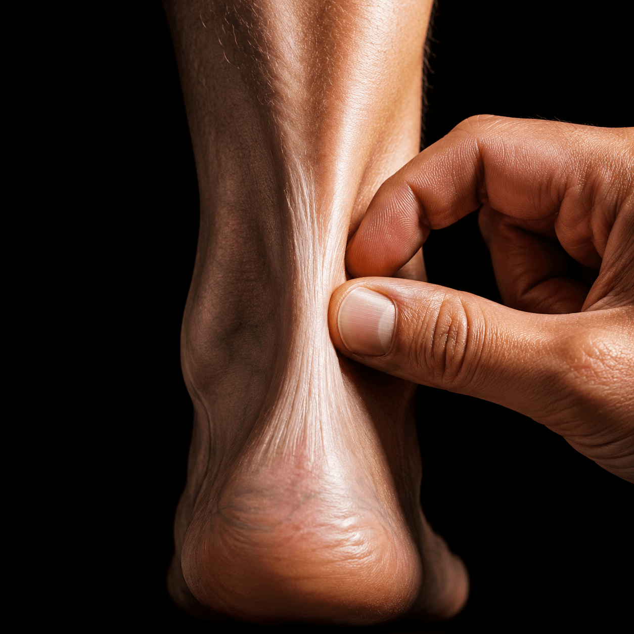 Exploración del tendón de Aquiles en fisioterapia
